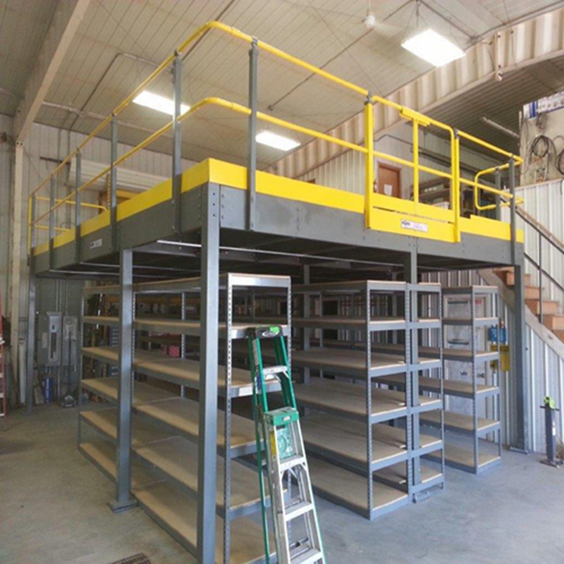Structural steel mezzanine work platform